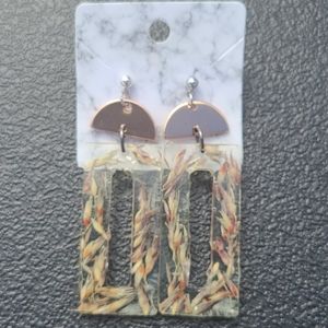 Rose Gold Purple Wheat Earrings